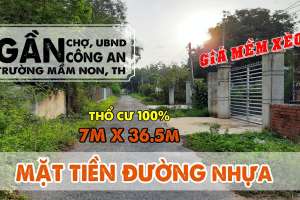 Bán đất mặt tiền đường nhựa gần UBND xã Bình Minh, TP Tây Ninh 7m x 36.5m thổ cư 100%