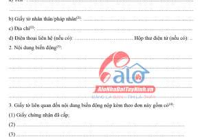 Đăng ký biến động quyền sử dụng đất, quyền sở hữu tài sản gắn liền với đất mẫu 18 mới nhất
