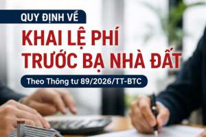 Mẫu số 01/LPTB: Tờ khai lệ phí trước bạ năm 2026 (Áp dụng đối với nhà, đất) Thông tư 89/2026/TT-BTC