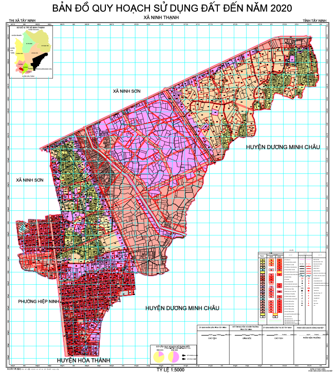 Bản đồ quy hoạch sử dụng đất đến năm 2020 phường Ninh Thạnh, thành phố Tây Ninh