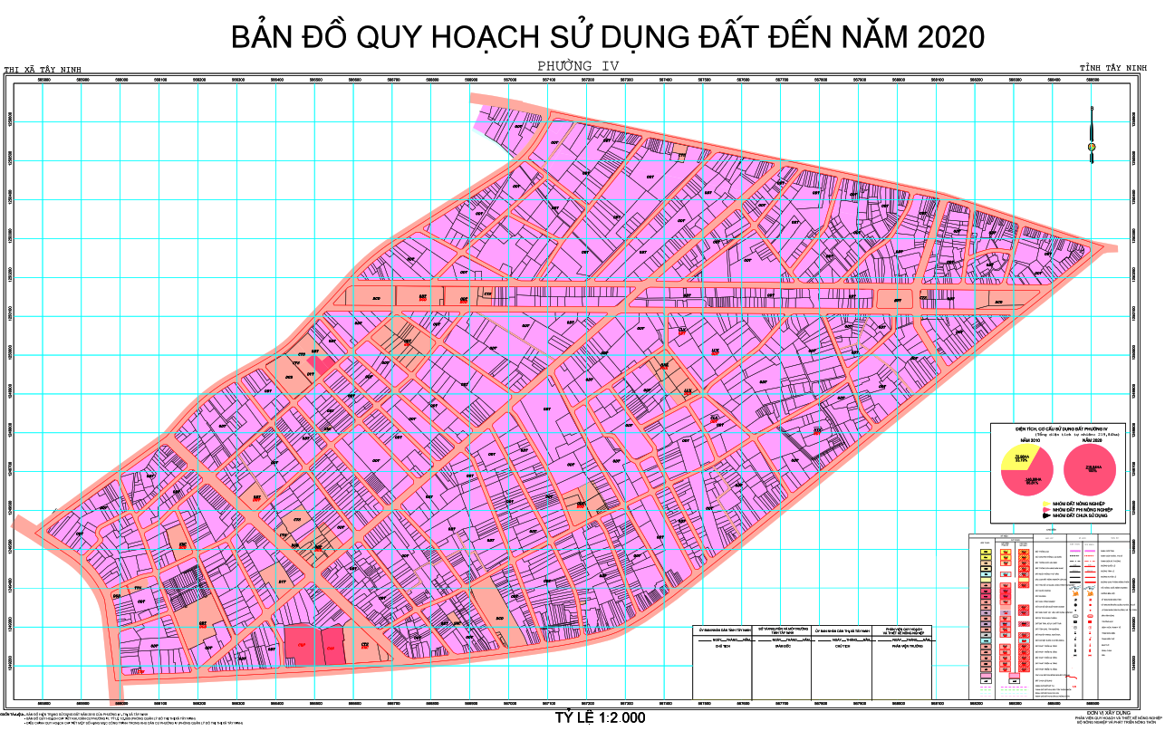Bản đồ quy hoạch sử dụng đất đến năm 2020 phường 4, thành phố Tây Ninh