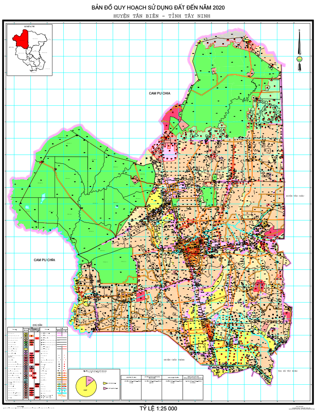 Bản đồ quy hoạch sử dụng đất đến năm 2020 huyện Tân Biên