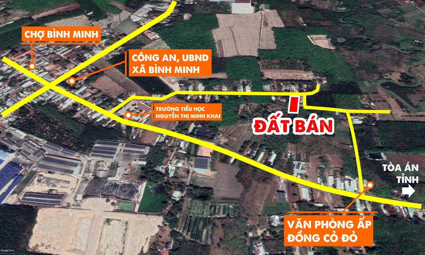 Bán đất mặt tiền đường nhựa gần UBND xã Bình Minh, TP Tây Ninh 7m x 36.5m thổ cư 100%