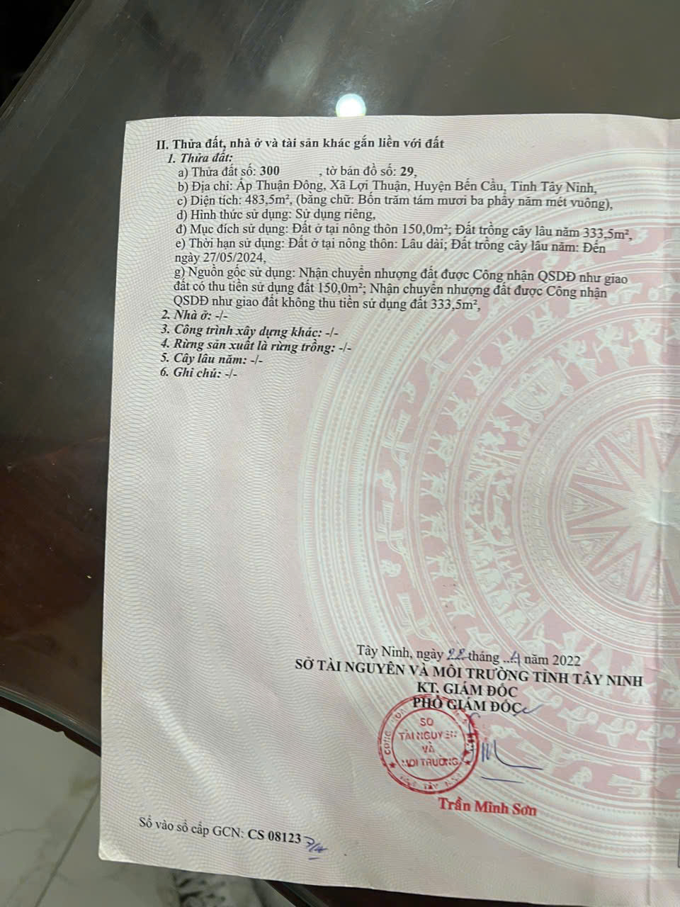Bán đất gần chợ Bàu Gõ, Bến Cầu, Tây Ninh
