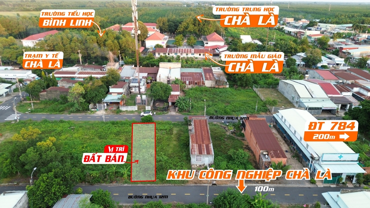 Đất 2 mặt tiền đường sát Khu công nghiệp Chà Là, phường Ninh Thạnh, Tây Ninh