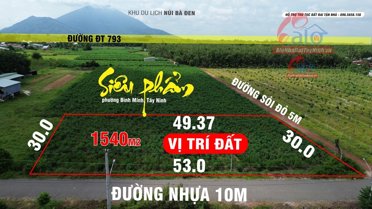Bán GẤP đất 2 mặt tiền đường phường Bình Minh, Tây Ninh – 53 mét đường nhựa giá bằng ngân hàng định giá